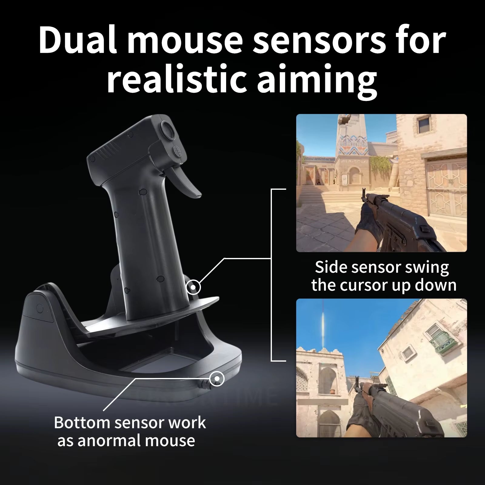 L25A Gun Mouse FPS Game Pistol Handle Grip Wired Peripherals Pc Custom Gamer Accessories Shooting Mice